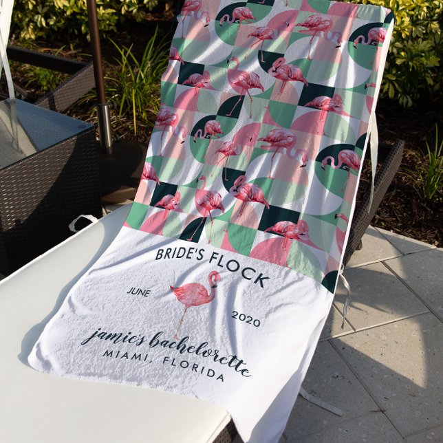 Serviette De Plage Week-end de célibataire Flamingo Tropical (Créateur téléchargé)