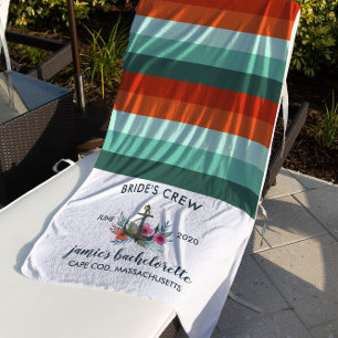 Serviette De Plage Week-end de célibataire moderne nautique océan cor
