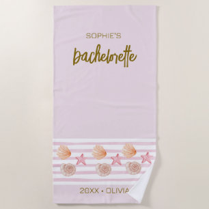 Serviette De Plage Week-end de jeune fille rose tropical personnalisé