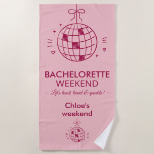 Serviette De Plage Week-end Enterrement de Vie de Jeune Fille Minimal