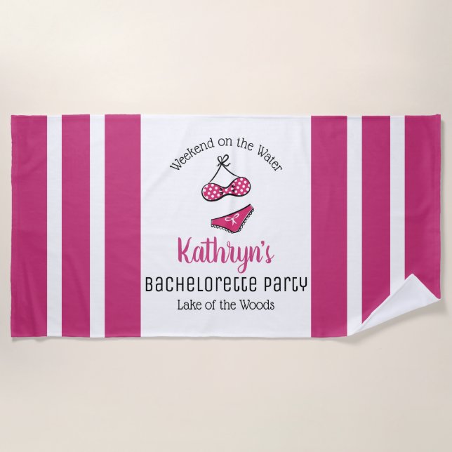 Serviette De Plage "Week-end sur l'eau" Bachelorette Party (Devant)