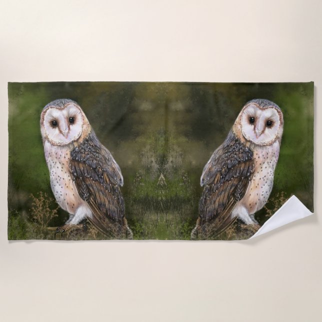 Serviette De Plage Western Barn Owl Beach Towel - Modern (Devant)