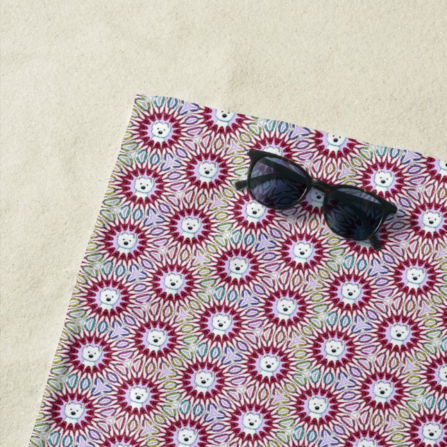 Serviette De Plage Westie Connexion Arc-en-Ciel  (En situation)