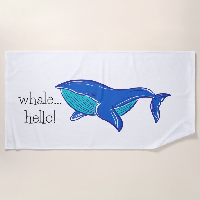 Serviette De Plage Whale Hello Beach Towel (Devant)
