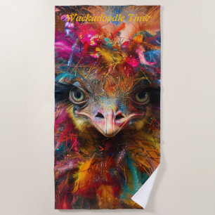 Serviette De Plage Whimsical Wackadoodé Charme d'oiseau coloré