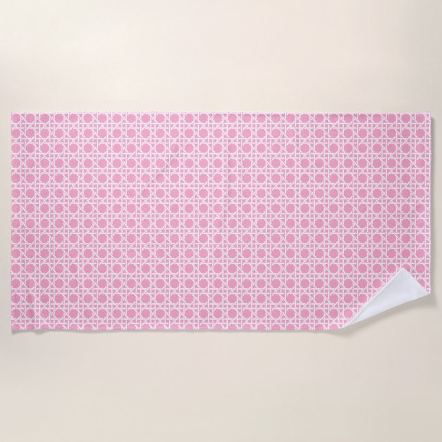 Serviette De Plage White and Pink Cane Webbing (Devant)