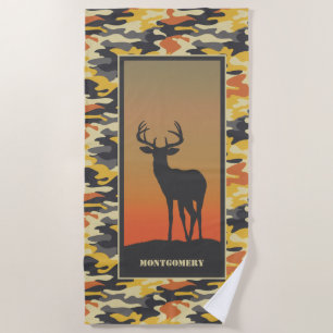 Serviette De Plage Whitetail Deer et Camo