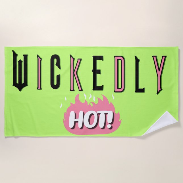Serviette de plage Wickedly Hot (vert citron) (Devant)