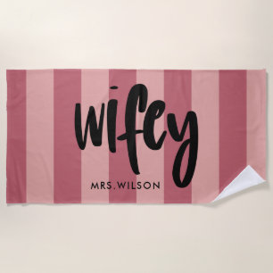 Serviette De Plage Wifey  Mariée personnalisée