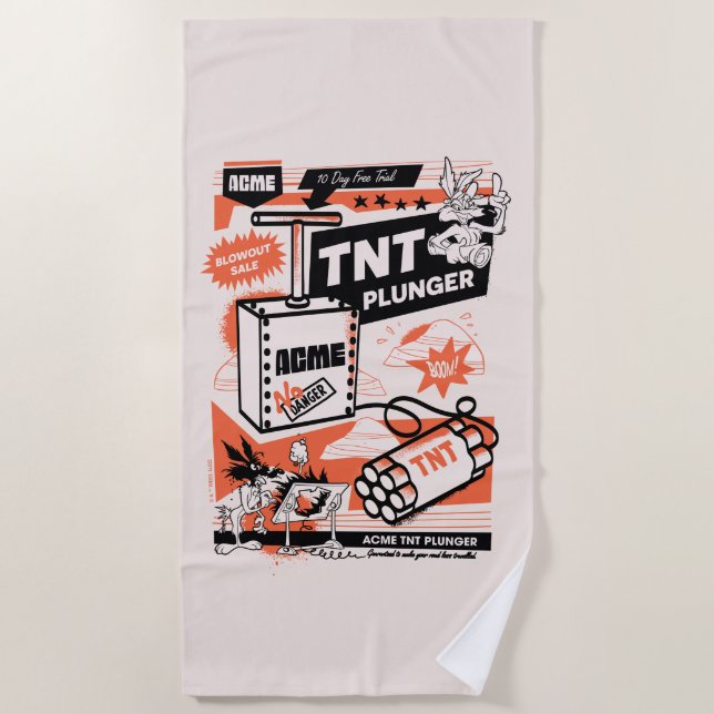 Serviette De Plage WILE E. COYOTE™ | ACME TNT Dynamite Plunger (Devant)