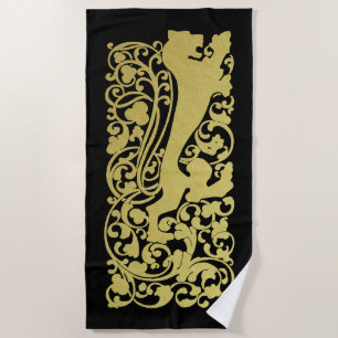 Serviette De Plage Will Bradley Heraldic Lion