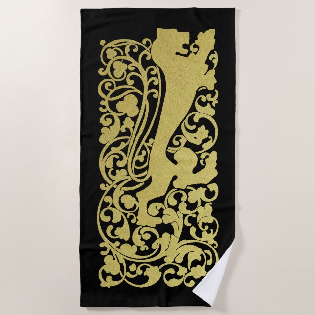 Serviette De Plage Will Bradley Heraldic Lion (Devant)