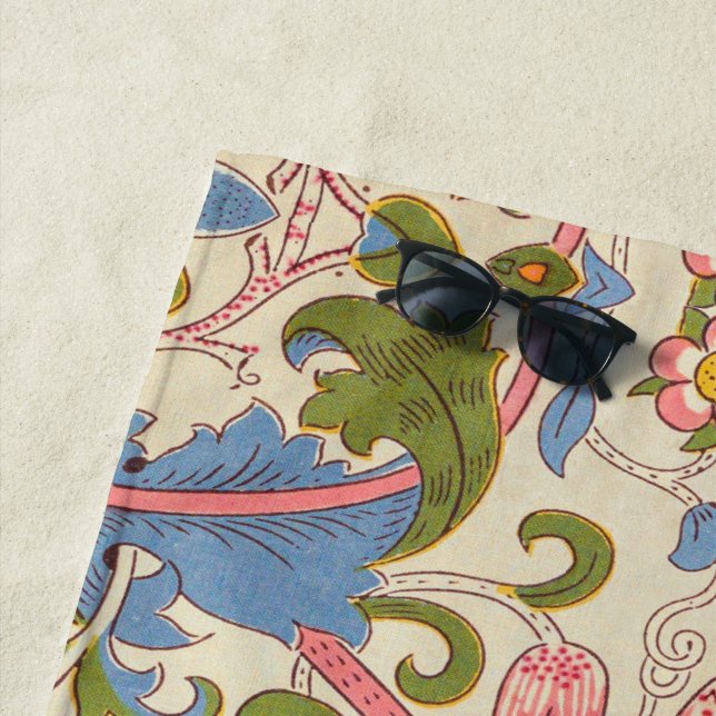 Serviette De Plage William Morris Lodden Spring Wallpaper Art (En situation)