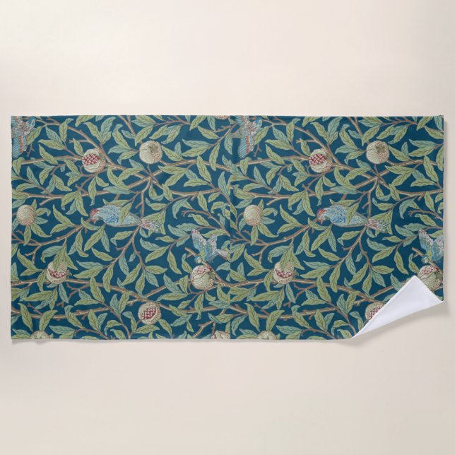 Serviette De Plage William Morris "Oiseau et Grenade"  (Devant)