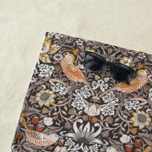 Serviette De Plage William Morris Strawberry Thief Charbon de Bois Oc