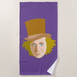 Serviette De Plage Willy Wonka Stenciled Face Graphic