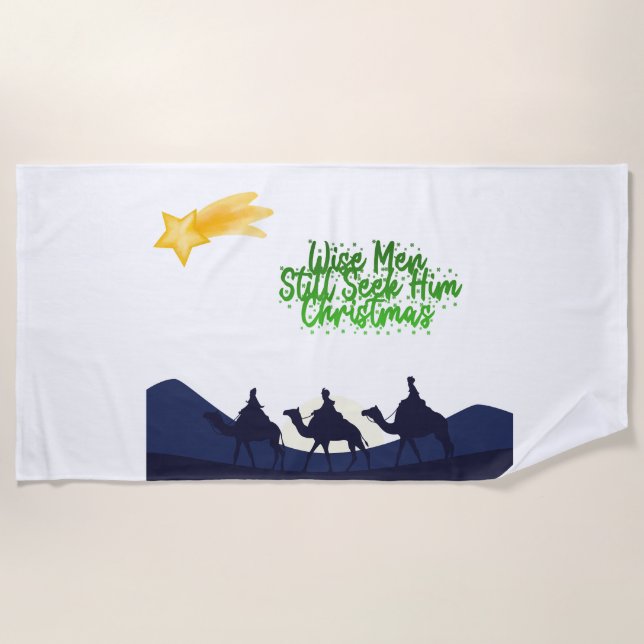 Serviette De Plage Wise Men Still Seek Him Christmas (Devant)