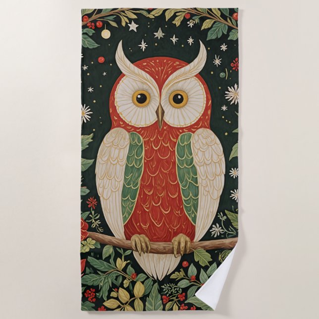 Serviette De Plage Wise Winter Watcher (Devant)