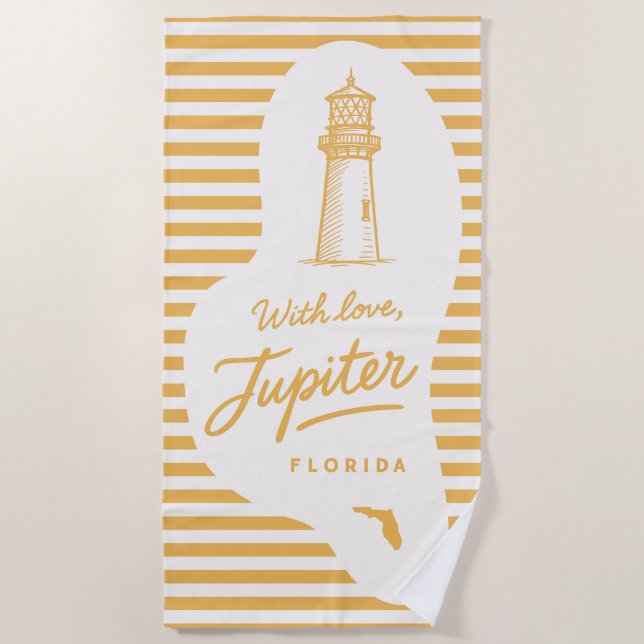 Serviette De Plage With Love Jupiter Lighthouse Beach Towel (Devant)