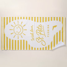 With Love St Pete Beach Towel
