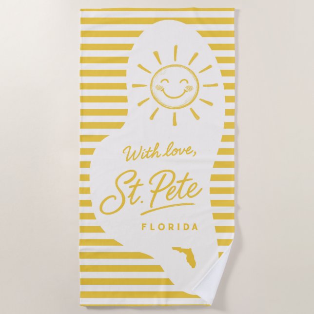 Serviette De Plage With Love St Pete Beach Towel (Devant)