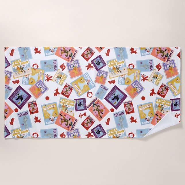 Serviette De Plage Wizard of Oz™ Character Print Toss Pattern (Devant)