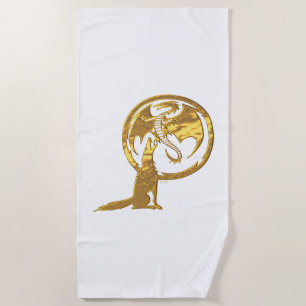 Serviette de plage Wolf & Dragon Gold