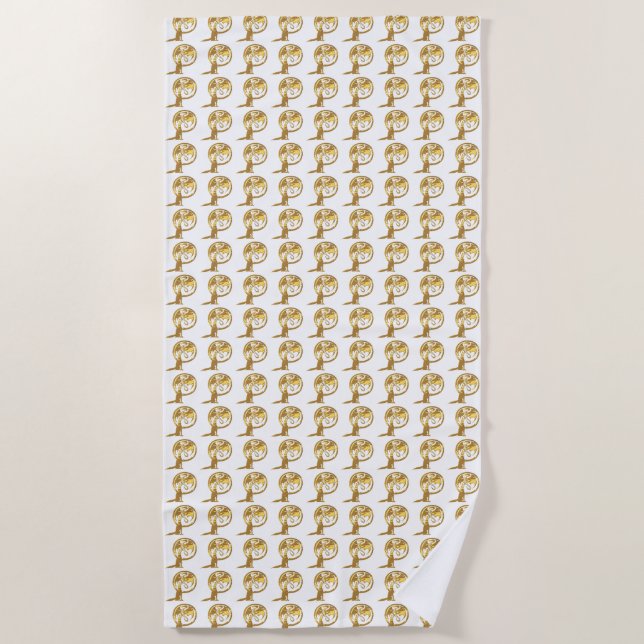 Serviette de plage Wolf & Dragon Gold (Devant)