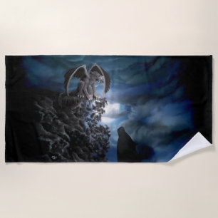 Serviette De Plage Wolf Moon - Wolf avec Golem
