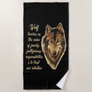 Serviette De Plage Wolf Totem Animal Spirit Guide pour l'inspiration