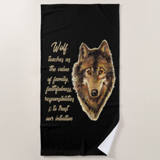 Serviette De Plage Wolf Totem Animal Spirit Guide pour l'inspiration