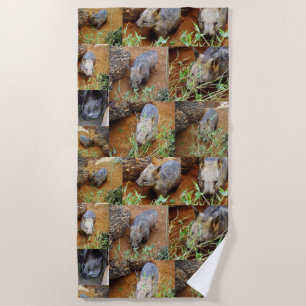 Serviette De Plage Wombat photo collage