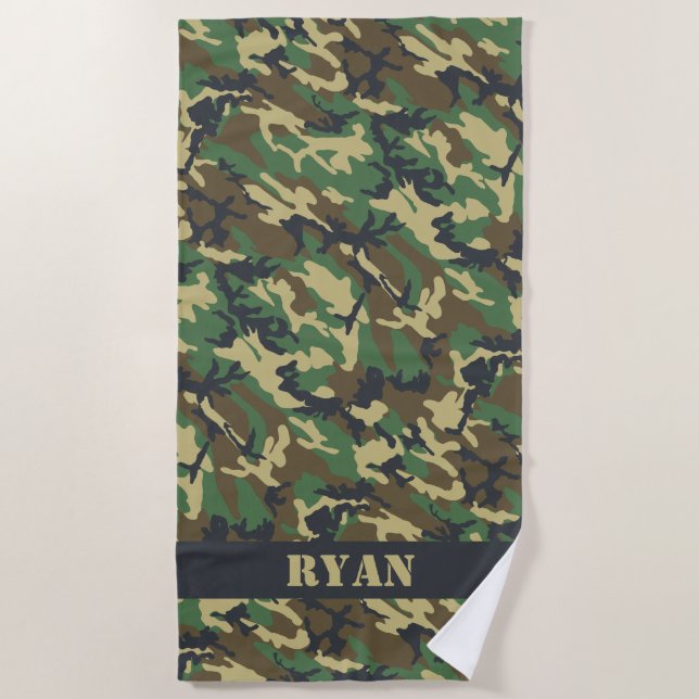 Serviette De Plage Woodland Camo (Devant)