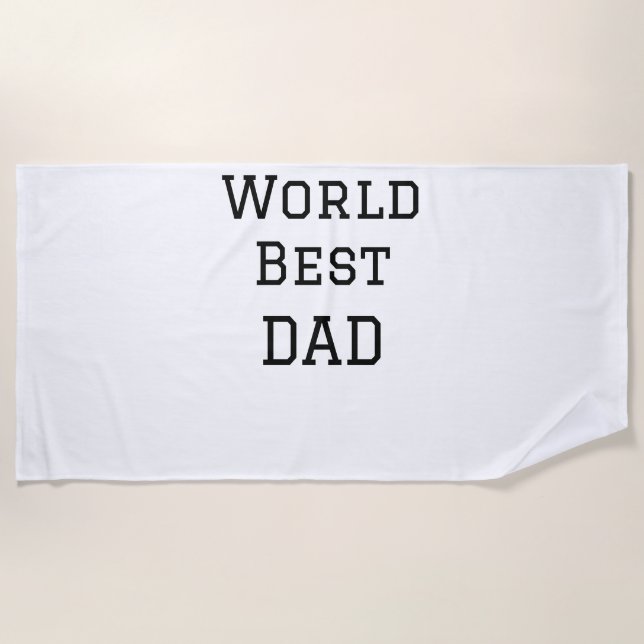 Serviette De Plage World best DAD PÈRE ajouter nom texte sport (Devant)