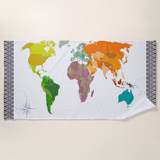 Serviette De Plage World Map  (Devant)