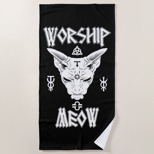 Serviette De Plage Worship Meow (Devant)