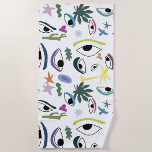 Serviette De Plage Yeux Art Abstrait