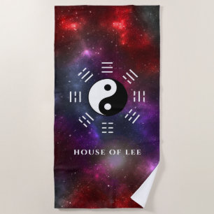 Serviette De Plage Yin Yang avec Symboles de trigramme Bagua I-Ching