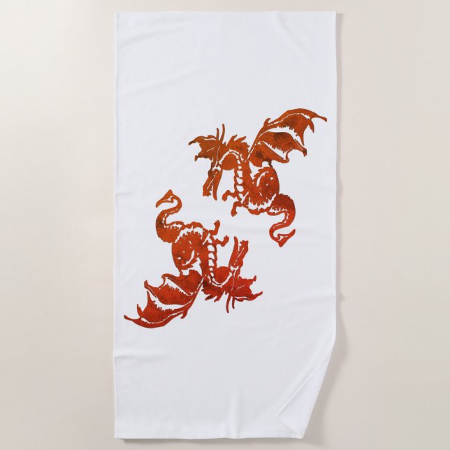 Serviette De Plage Yin Yang Dragons (Devant)