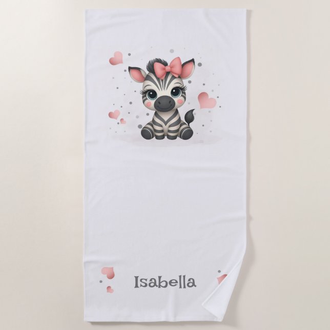 Serviette De Plage Zèbre petit adorable  (Devant)