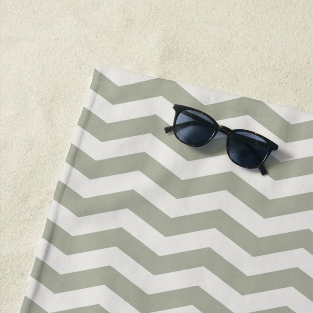 Serviette De Plage Zig zag rayé géométrique chevron pastel (En situation)