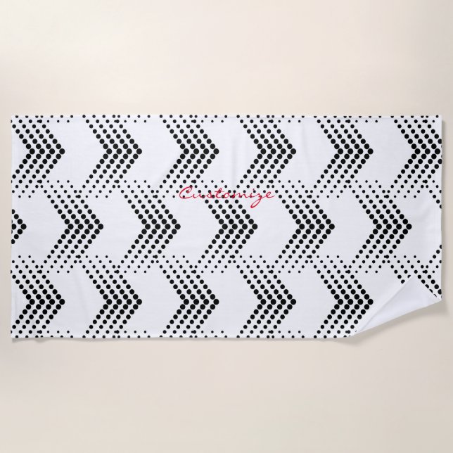 Serviette De Plage Zigzag Cercles demi-tonalités Abstraites Thunder_C (Devant)