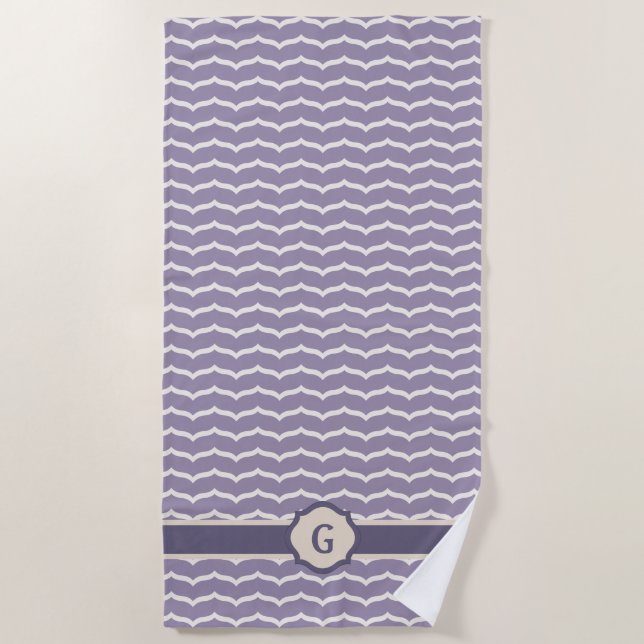 Serviette de plage Zigzag fleurie (Devant)