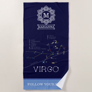 Serviette De Plage Zodiac Constellation Virgo