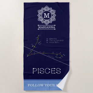 Serviette De Plage Zodiaque Pisces
