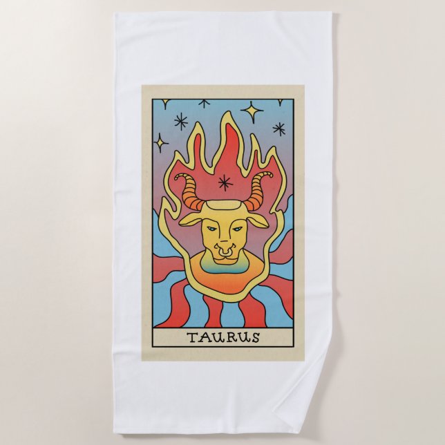 Serviette de plage Zodiaque Taureau (Devant)