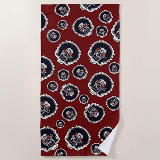 Serviette De Plage ZOMBIE Yeux Rouges  (Devant)