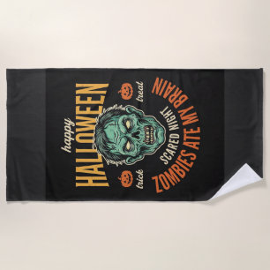 Serviette De Plage Zombies d'Halloween Ont Mangé Mon Cerveau