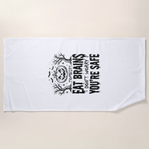 Serviette De Plage Zombies Mangent des Cerveaux Drôle Halloween Desig