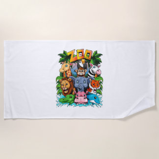 Serviette De Plage Zoo Animal Chemise Enfants Garçons Filles Enseigna